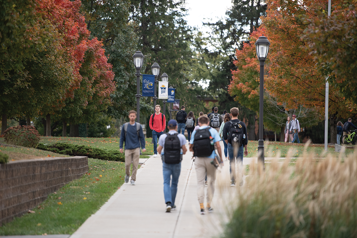 students walking